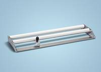 Film roll dispenser with rotating cutting head for using large rolls Film roll dispenser with rotating cutting head for using large rolls